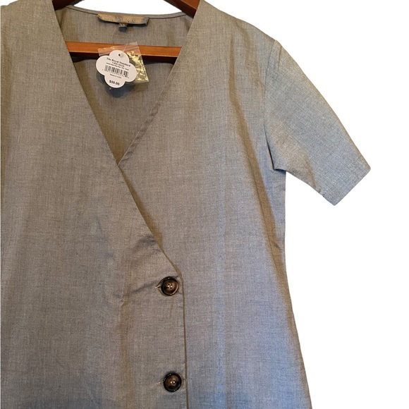 The Royal Standard Dorado Button Gray Wrap Dress - Picture 3 of 13